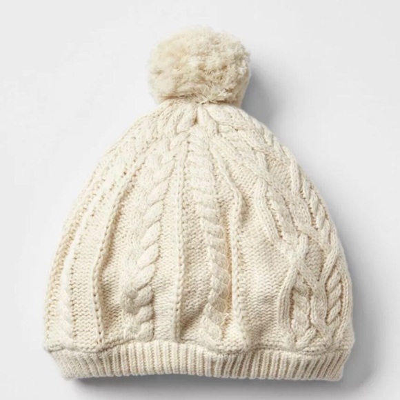 Gap Baby Girl Heart Pom Pom Hat and Mitten Set Red Navy Blue Size 0-6 Months NWT